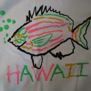 VTG Hawaii Neon Fish Short-Sleeve Crew Sweatshirt